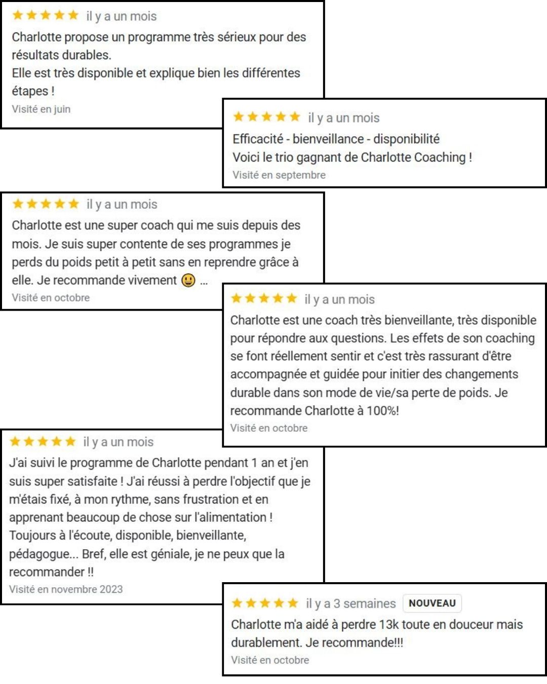 Retour clientes pour site web